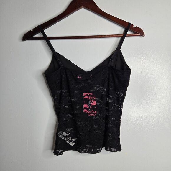 Edikted Eira Tank Top Women Size S Black Sheer Lace V-Neck Adjustable Straps NWT - Picture 9 of 14
